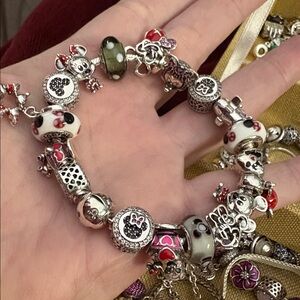 Pandora sparkling Mickey Mouse bracelet and charms